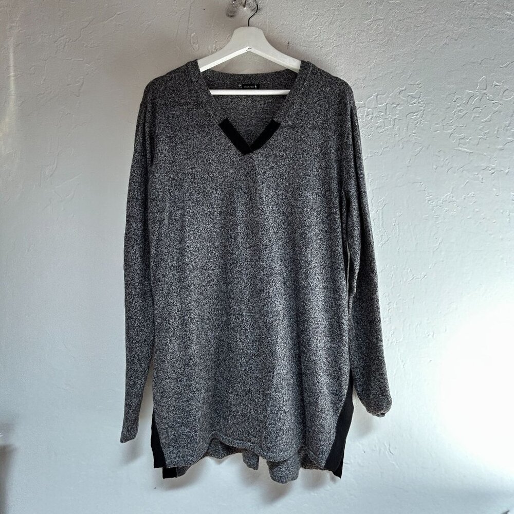 Smartwool Womens Shadow Pine Tunic Sweater XL Gray Long Sleeve V-Neck Pullover